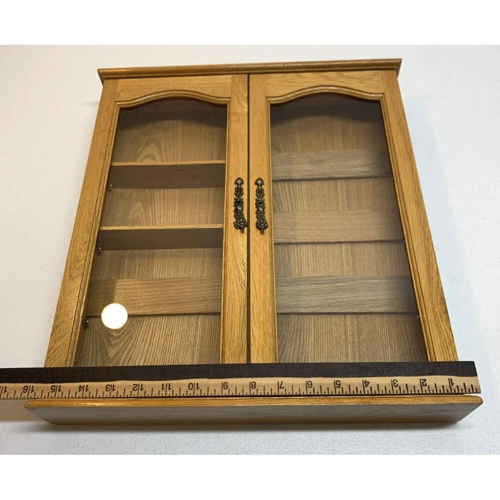Vintage Wooden Display Shadow Box Collectibles Miniatures Wall Hanging 16x21